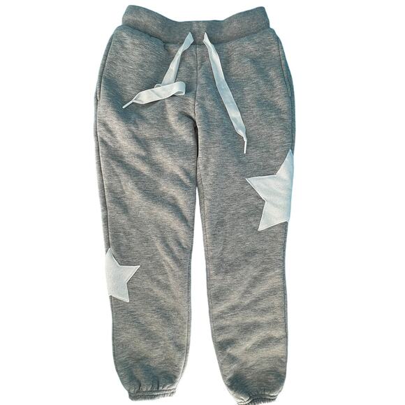 No Boundaries Graphic Jogger Lounge Pants Juniors S/CH (3-5) Gray White Stars - Picture 2 of 14